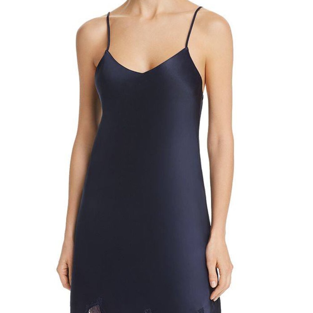 Navy 100% silk chemise NWOT